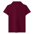 thumbnail image 5 of ZHOGXU Toddler Kids Girls Polo Shirt Solid Color Short Sleeve Lapel Breathable Lightweight Tee Top For Everyday Wear,WN,5-6 Years, 5 of 7