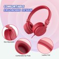 thumbnail image 2 of Kids Headphones for Boys Girls, Child Student Headset 3.5mm Wired Plug Toddler Earphones School Teen on Ear for Computer Laptop Plane Travel Game (RED), 2 of 5