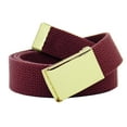 thumbnail image 1 of Boys School Uniform Gold Military Flip Top Buckle with Canvas Web Belt Medium Maroon, 1 of 3