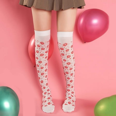 

3 pair Women Girls Valentine s Day Socks Heart Love Prints Socks Party Costume Accessories Color Random