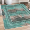 thumbnail image 1 of Geometric Area Rug with Non-Slip Backing, Rhombus Look Modern Ornament Ombre Inspired Color Gradient Details, Quality Carpet for Bedroom and Dorm Room, 4' X 5.7', Sea Green, by Ambesonne, 1 of 6