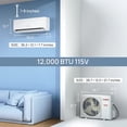 thumbnail image 4 of TURBRO 12,000 BTU Ductless Mini Split Inverter AC with Heat Pump, 22 SEER2, 115V, WiFi-Enabled, Cools up to 750 Sq.Ft, Energy Star, Greenland Series, 4 of 11