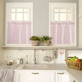 thumbnail image 4 of Kitchen Curtains and Valances Set, Pink Buffalo Plaid Rod Pocket Window Valance 18 Inch Window Curtain Panels for Living Room Bedroom Laundry, 27.5x24in, 3 Pieces, 4 of 6