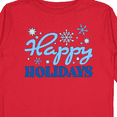 thumbnail image 4 of Inktastic Happy Holidays Blue Snowflakes Boys or Girls Long Sleeve Toddler T-Shirt, 4 of 5