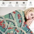 thumbnail image 3 of Orinice Red Berries Snow Warm Lightweight Blanket Soft Fleece Throw Blanket for All Seasons - Ideal for Living Rooms, Sofa Decor, and Cow Gifts - Multiple Sizes Available 60x80in, 3 of 6