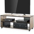 FITUEYES Wood TV Stand Storage Console with Wheels for 23 32 39 40 42
