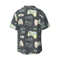 thumbnail image 2 of Fotbe Gamers print Short Sleeve Button Down Shirts for Men Casual Summer Beach Wrinkle Free Shirt-Large, 2 of 7