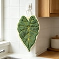 thumbnail image 1 of Toalla de cocina y de manos colgante en forma de hoja con lazo, microfibra absorbente, multifuncional, 26x18 cm, multicolor, juego de 1, 1 of 6