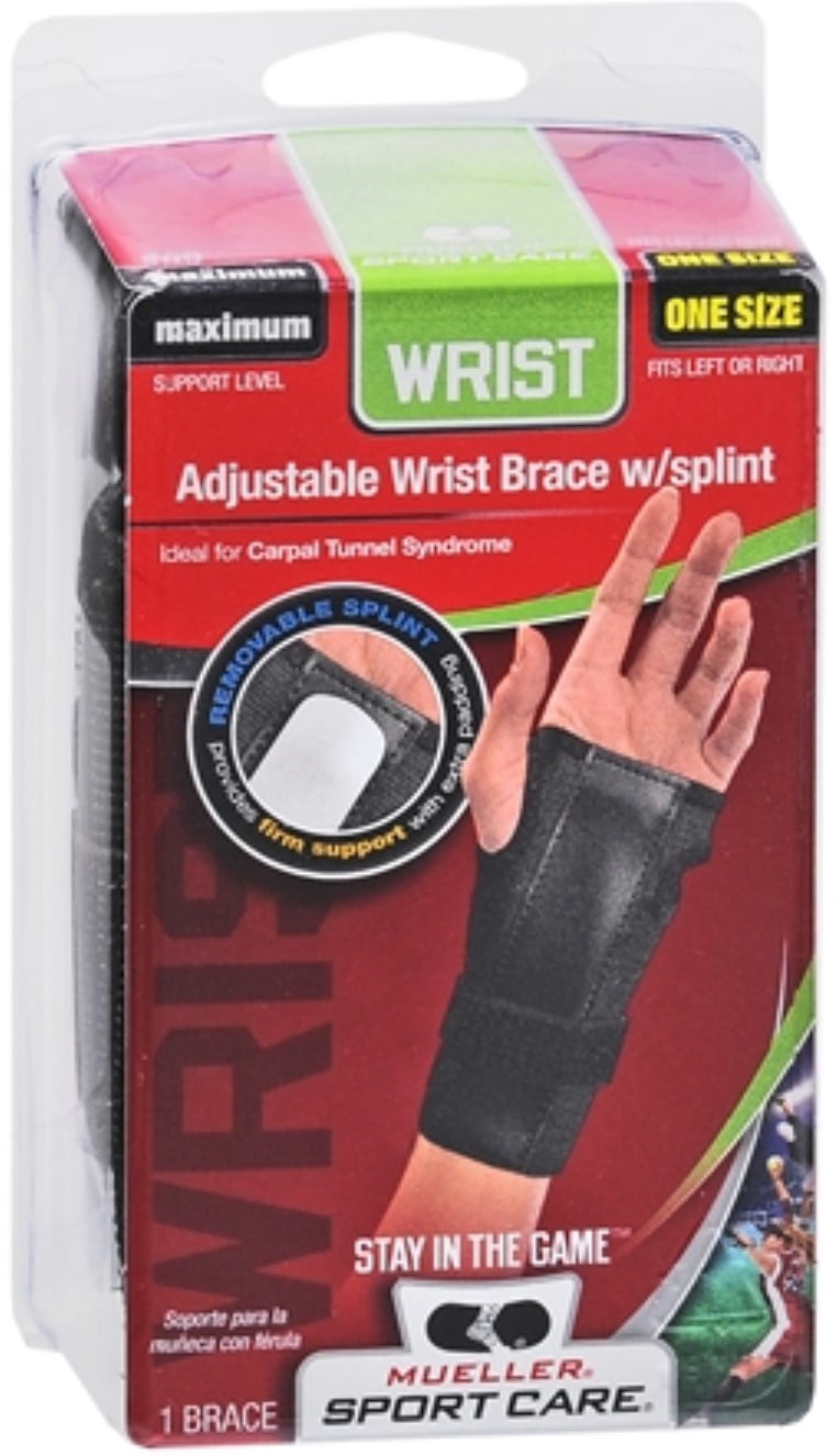Mueller Sport Care Wrist Brace With Splint One Size Black [300] 1 Each ...