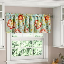 Boho Floral Valances for Windows 18‘‘L Vintage Farmhouse Flowers Valance Curtains Blackout Privacy Short Small Window Curtain for Kitchen Bedroom Living Room Cute Country Valance Curtain