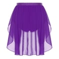 thumbnail image 2 of TiaoBug Women's Rhinestone Lyrical Ballet Dance Skirts Flowy Hem High Low Skirt Figure Skating Dancewear Bottoms Purple L, 2 of 5