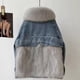 thumbnail image 3 of Chaqueta de plumón de piel sintética de zorro para mujer, abrigo de mezclilla de terciopelo cálido, abrigo de cuello de piel grande informal, abrigo de Jean grueso y cálido, invierno, 2024, 3 of 5