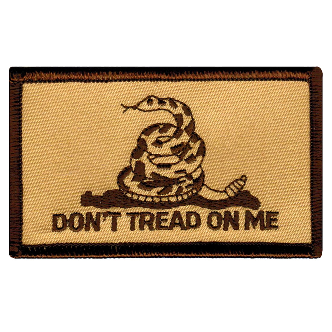 Gadsden Flag Tan Ironon Embroidered Patch Don't Tread on Me