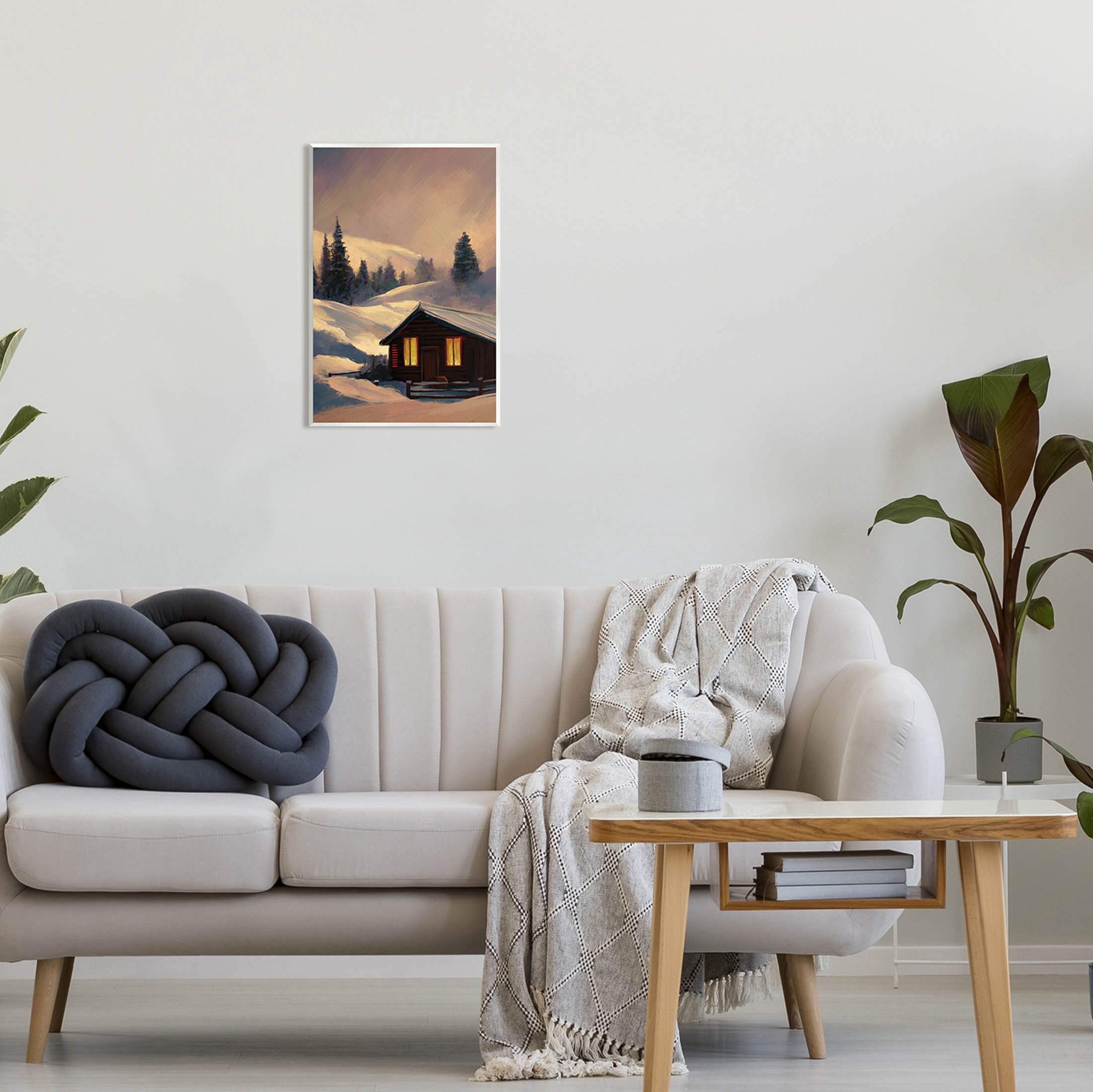 Stupell Industries Niveous Cottage Snow Scene Painting Unframed Art Print Wall Art, Design by Ziwei Li
