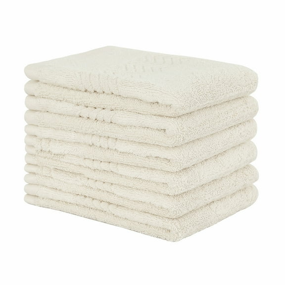 Unique Bargains 6-Pack Cotton Plush Hand Towel Washcloth Beige 29" x 13"
