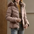 thumbnail image 4 of Olyvenn Women's Winter Warm Thickened Quilted Puffer Jacket Zipper Pockets Bubble Coat with Removable Hood Faux Fur Collar Pink XL, 4 of 6