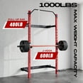 thumbnail image 4 of Folding Wall Mounted Squat Rack, 1000lbs Capacity Multi-Functional Power Rack, with Pull Up Bar, J Hooks and Landmine, for Weights, Bars and Equipment, for Small Space Apartments and Garage Workouts, 4 of 6