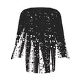 thumbnail image 5 of Pompotops T-shirt Décontracté Imprimé à Manches Trois-Quarts Col en V Manches Évasées pour Femmes Liquidation, 5 of 5