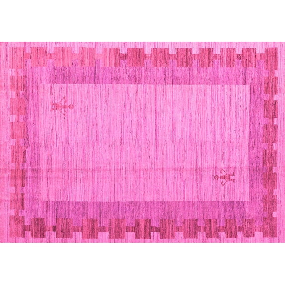 Ahgly Company Indoor Rectangle Abstract Pink Modern Area Rugs, 2' x 5'