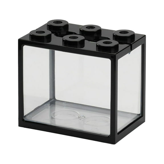 Kripyery Creative Fish Tank with 6 Ventilation Holes for Living Room - Stackable Mini Aquarium Pet Box, Stylish Home Decor