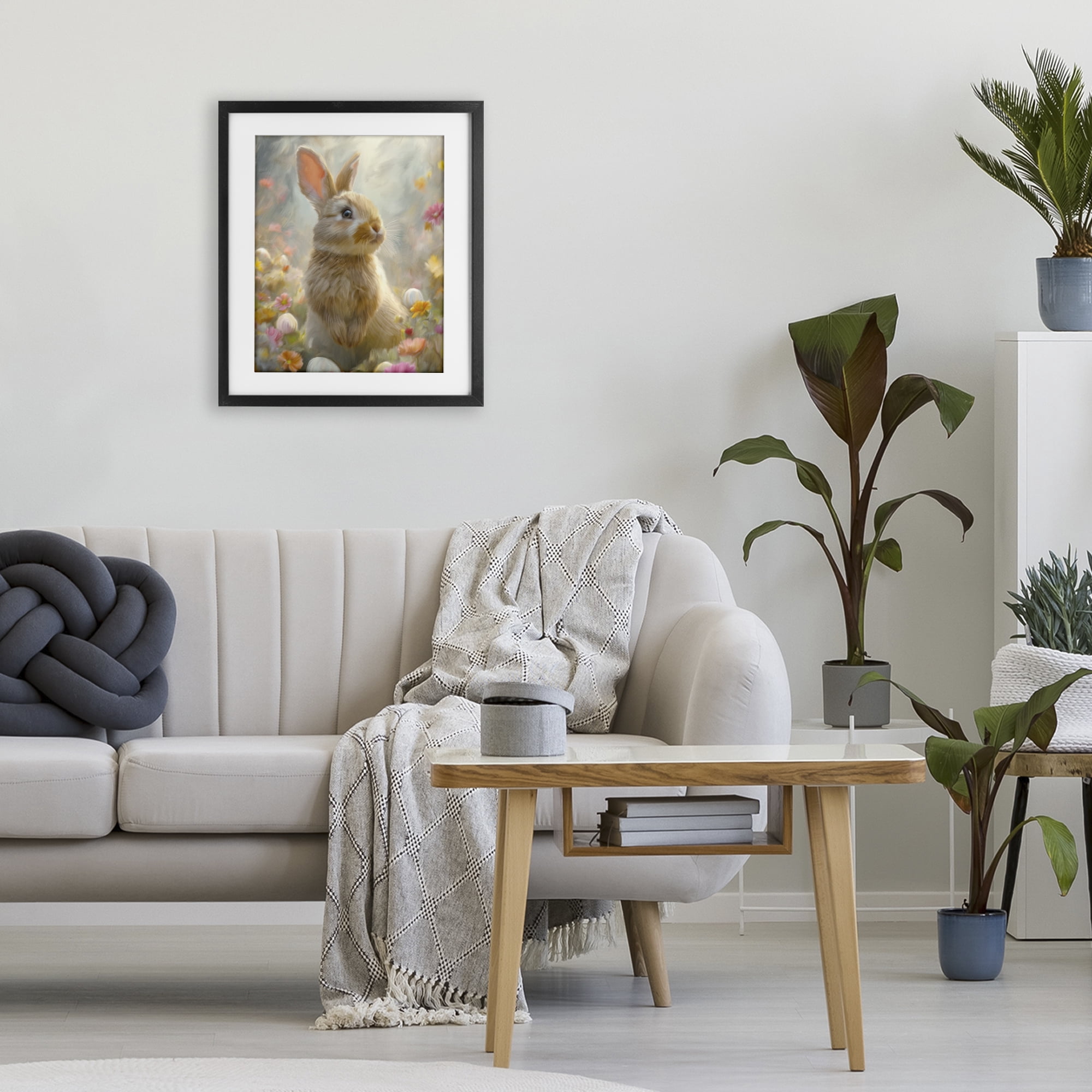 Stupell Industries Bunny Dreams Meadow Black Framed Print Under Glass, design by Kim Allen