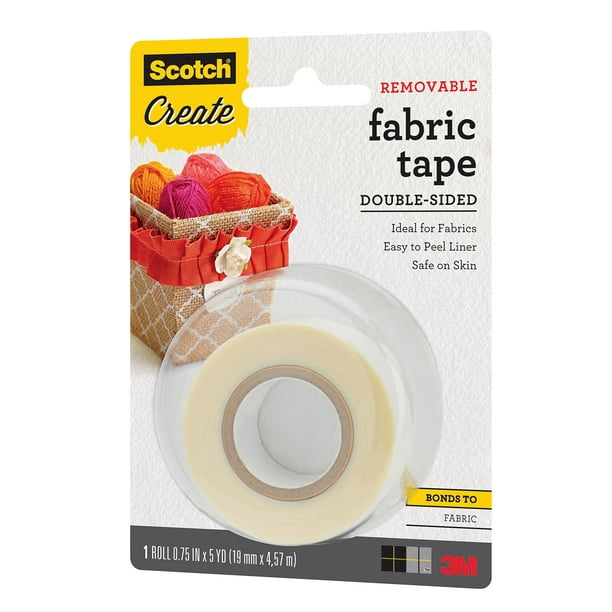 Scotch Removable Fabric Tape, 3/4 in x 180 in, 1/Pack, Removable