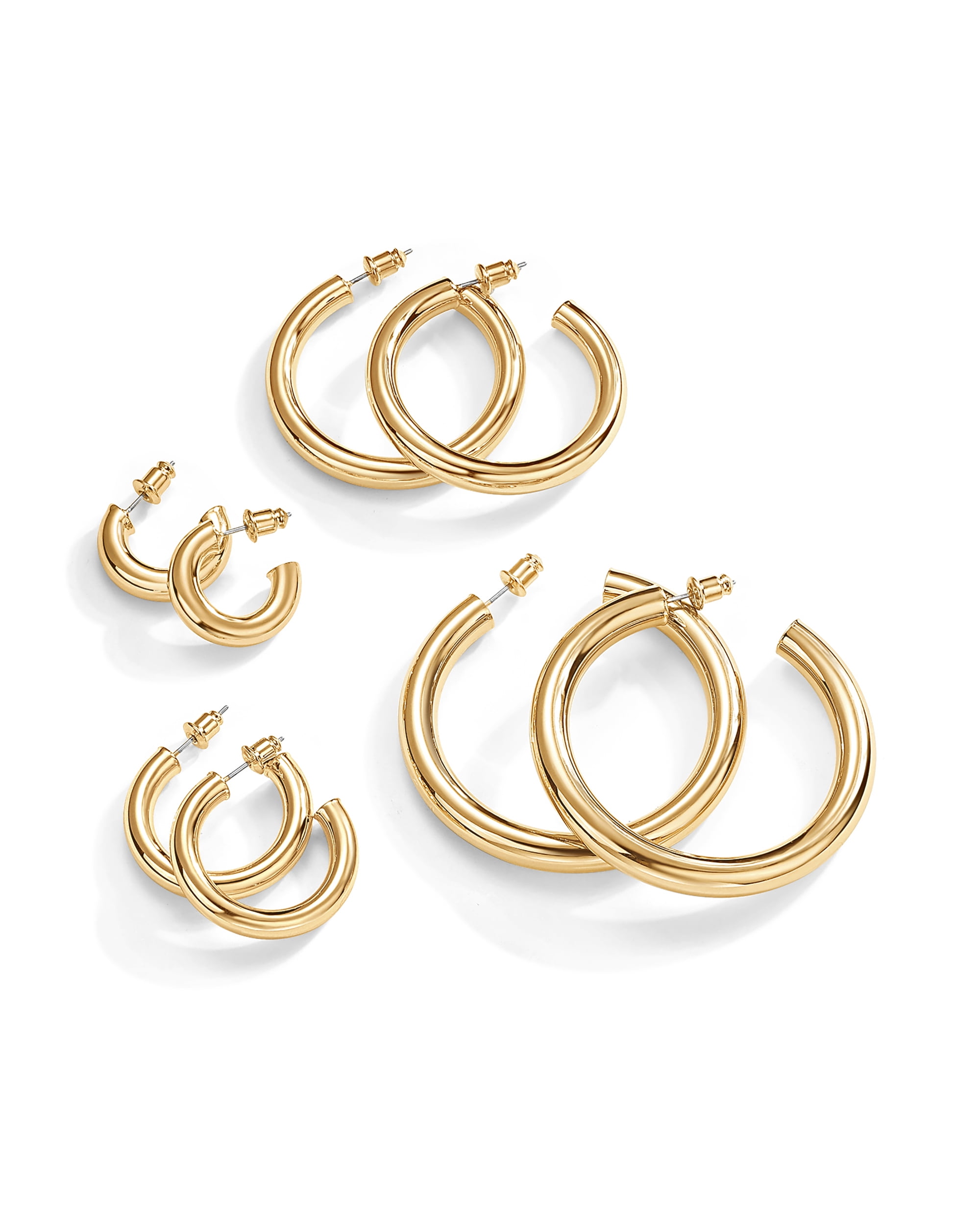 PAVOI 14K Gold Plated Hoop Earrings For Women | 2mm Thick Infinity Gold  Hoops Women Earrings | Gold Plated Loop Earrings For Women | Lightweight  Hoop