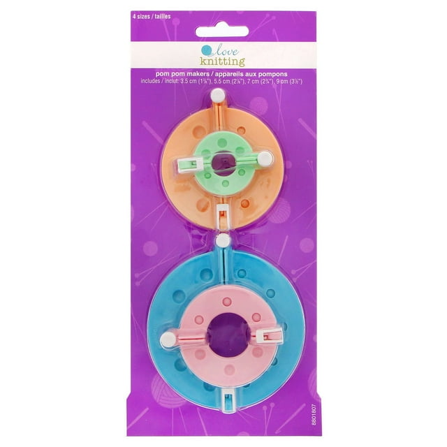 Love Knitting Outils pour pompons — 4 formats (3, 5, 5, 5,7, 9 cm)