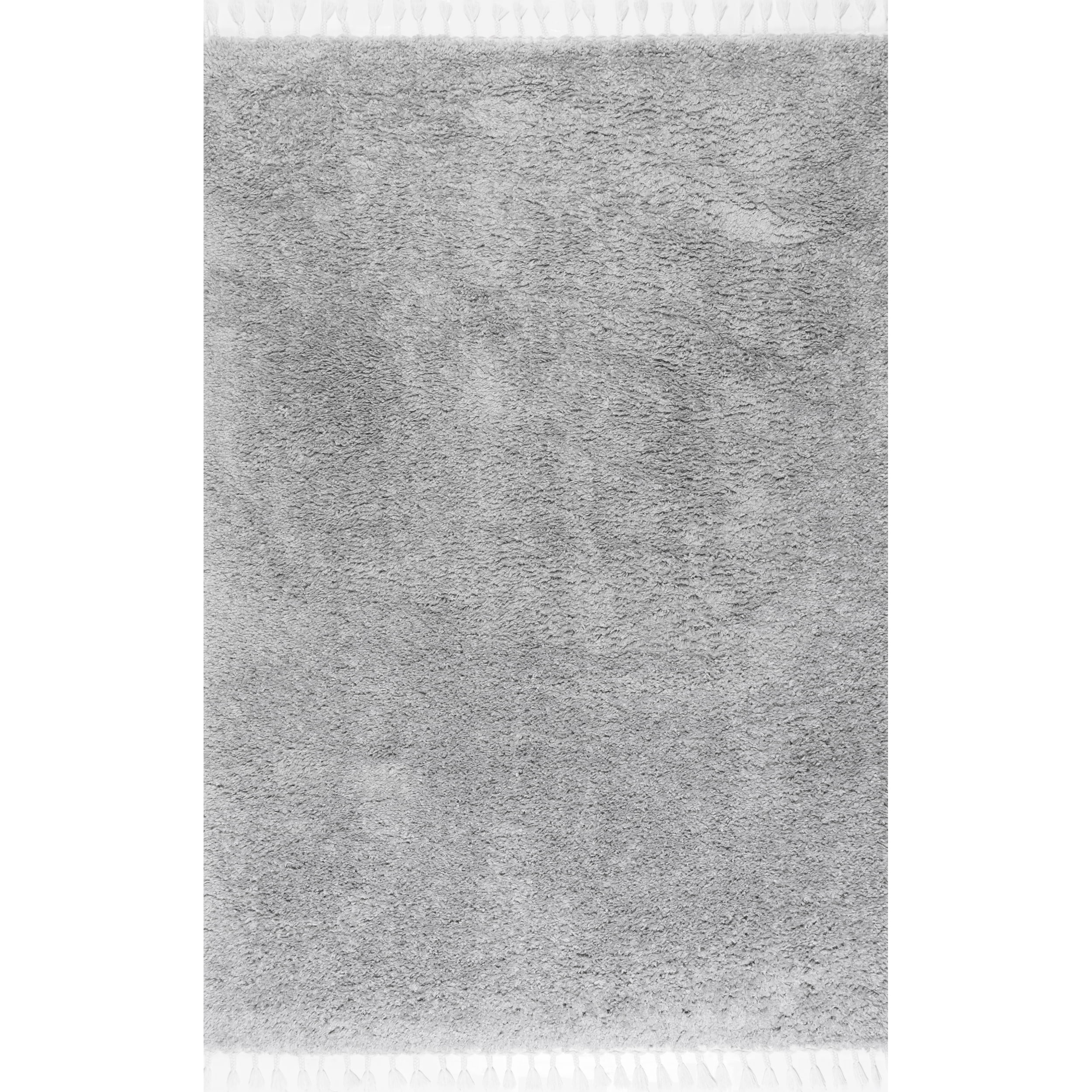 nuLOOM Neva Modern Tasseled Shag Grey 6' 7" x 9' Modern Area Rug