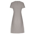 thumbnail image 4 of QIPOPIQ Robes pour Femmes avec Poches Manches Courtes Nouvelle Robe d'Été Unie à Boutons Double Robe à Col Rond Contrastant Offres 2023, 4 of 8
