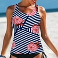 thumbnail image 2 of WXLWZYWL Swimsuit Clearance Sales Deals 2024 Plus Size Women Classic Print High Neck Tops Bathing Suit Tops For Tank Tops Swimsuits, 2 of 6