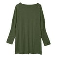 thumbnail image 6 of YEJIMAN Green Womens Tshirts Cotton, Polyester,Spandex Shirt Women, Women's Round Neck Long Sleeve Tops Plus Size Shirts Lightweight Sweatshirts Loose Casual Tunic with Pockets Blouses, 6 of 9