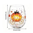 thumbnail image 4 of Halloween Stemless Wine Tumbler, Spooky Haunted House Ghost Black Cat Pumpkin Carriage Glass Cup, Indoor Outdoor Halloween Decorations, Clear Cocktail Drinkware for Party Table Decor Holiday Gift, 4 of 8