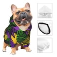 thumbnail image 3 of Goofa Mardi Gras7 Pattern Small Dog Sweater Hoodies Pet Grey Hooded Soft Fleece Sweatshirts with Pocket Fall Winter Puppy Cat Sweaters Warm Clothes-X-Small, 3 of 8