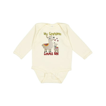 

Inktastic My Grandma Loves Me Llama Gift Baby Boy or Baby Girl Long Sleeve Bodysuit