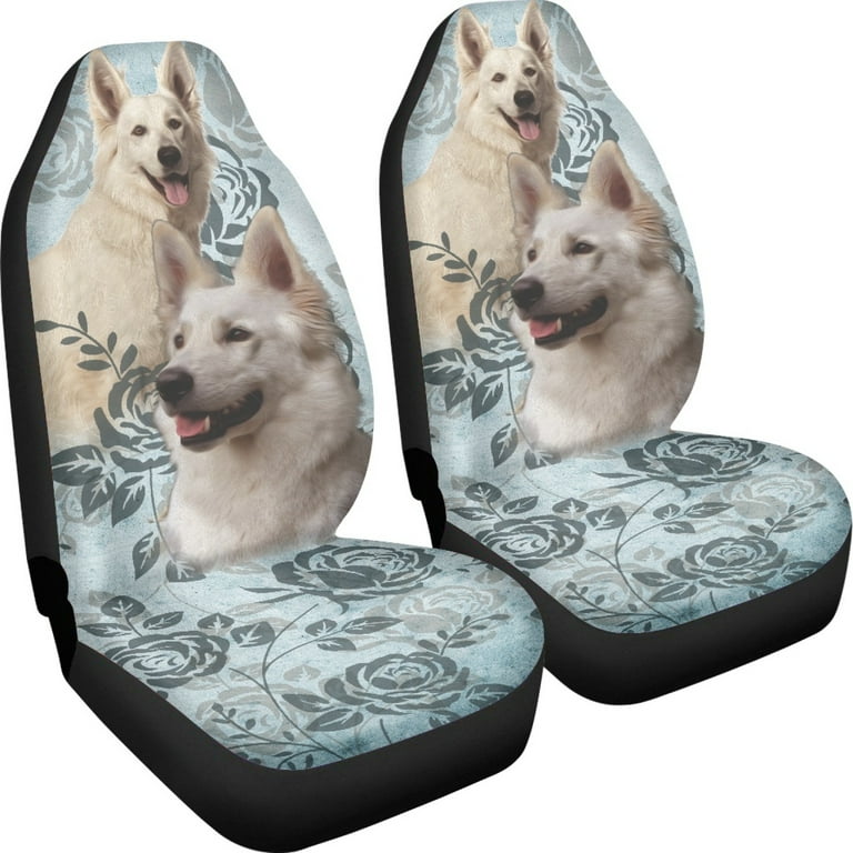 White Swiss Shepherd Car Seat Covers Black (Set of 2) White Swiss Shepherd Car Seat Covers Black (Set of 2)