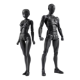 thumbnail image 1 of PVC Model with Box Drawing Models for Artists(Female+Male,Black),2 x Action Figures (Female+Male),Black, 1 of 8