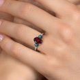 thumbnail image 4 of Gem Stone King 10K Two Tone Gold Red Rhodolite Garnet and Blue Diamond Engagement Ring for Women | 2.54 Cttw | Oval 9X7MM | Gemstone January Birthstone | Size 9, 4 of 6