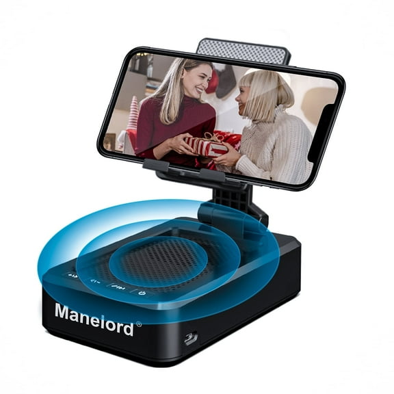 Manelord Cell Phone Stand with Wireless Bluetooth Speaker Compatible for iPhone/Samsung/iPad Tablet, Anti-Slip Design Phone Stand with HD Surround Sound for Home,Office,Outdoor etc