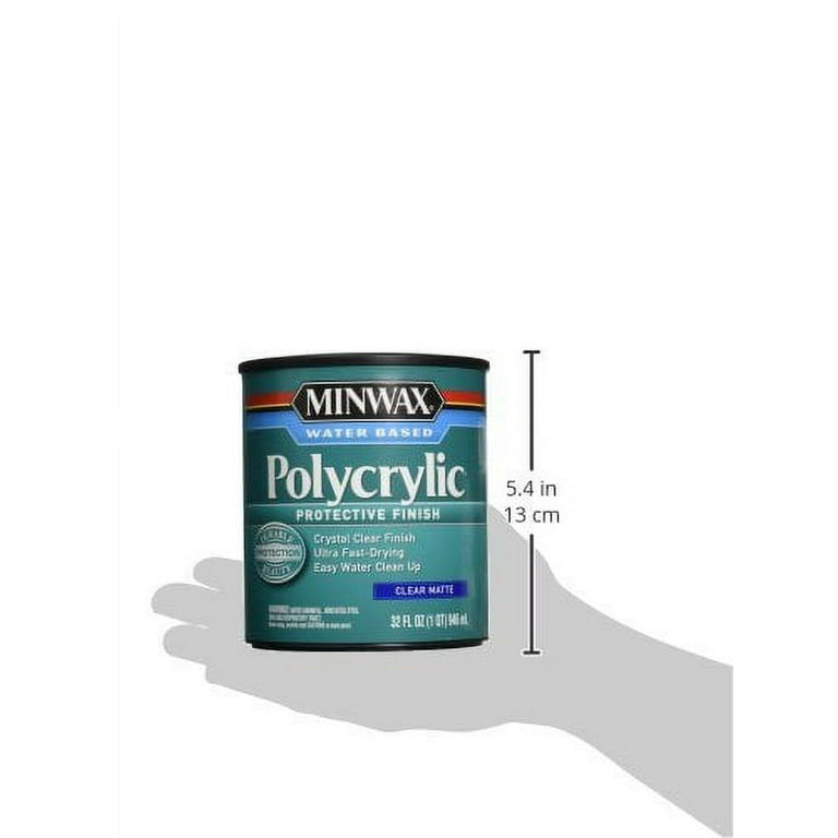 Minwax Polycrylic Protective Finish Water Based, 1/2 pint, Clear Matte