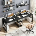 thumbnail image 2 of TribeSigns Two Person Desk with Bookshelf, 78.7 Computer Office Double Desk for Two Person,Writing Desk Workstation for Home Office,Black, 2 of 6