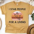 thumbnail image 1 of Funny Nurse Graphic T-Shirt with Syringe and Stethoscope Design, Gold, Size 2XL, 1 of 6