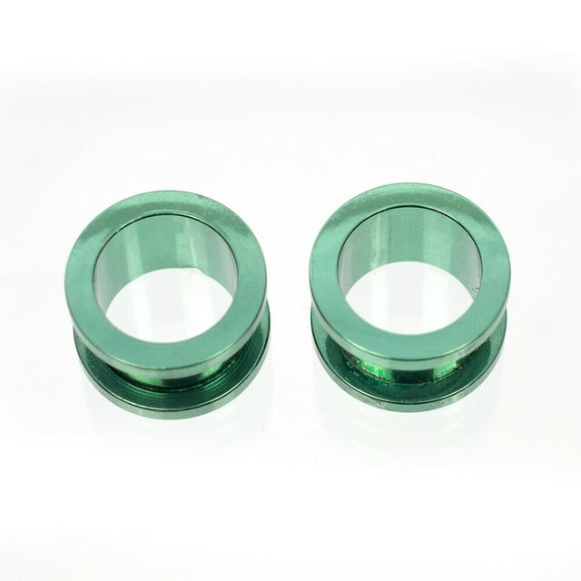 Plugs Anodized Metallic Green Screw Fit - Sold as a Pair Surgical Steel