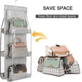 thumbnail image 3 of 2pcs 6 Hanging Pockets, Transparent Compartments For Bag Storage, Hanging Pockets For Handbag Storage Hanging In Closet And Bedroom Gray + Pink, 3 of 5