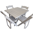 thumbnail image 3 of Comedor Vintage Plegable Cuadrado De Madera Sólida, 4 personas - Rústico Tratable NATIVO MUEBLES VINTAGE DEL BOSQUE, 3 of 5