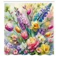 thumbnail image 4 of Ambesonne Spring Shower Curtain, Dream Scene Flowers Lavender, 69"Wx75"L, Pale Lilac Fern Green, 4 of 4