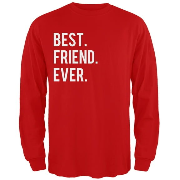 Valentine's Day Best Friend Ever Red Adult Long Sleeve T-Shirt - Medium