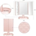 thumbnail image 2 of Trifold Lighted Vanity Makeup Mirror with 21 LED Lights,1x/2x/3x Magnification and Touch Screen Dimming,Two Power Supplies Makeup Mirror, Gift for Women, 2 of 15