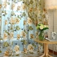 thumbnail image 3 of Panel de cortina de gasa de tul fino con estampado de flores para ventana de puerta de habitación, 3 of 5