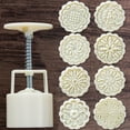 thumbnail image 2 of 8pcs Hand Press Cookie Stamp Moon Cake Decor Mould Barrel Mooncake Mold 75g DIY, 2 of 10